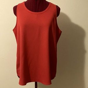 Van Heusen sleeveless tank blouse color red. Size L/G. 100% polyester